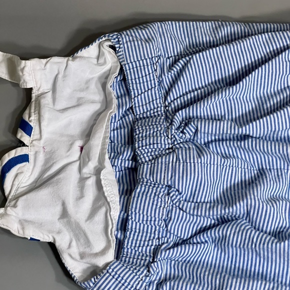 100% cotton Gymboree sailor inspired seersucker Striped romper w/ Pink Button s - Picture 7 of 7